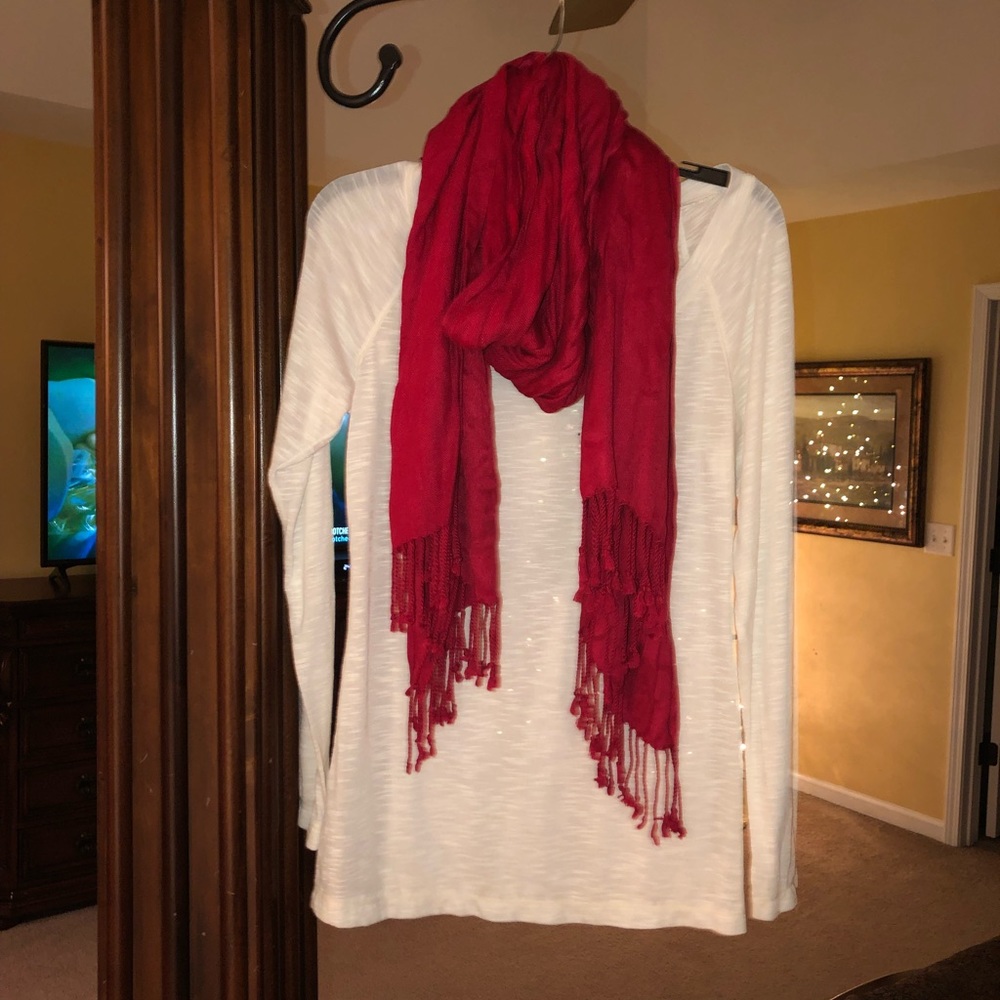 Red Fringe Scarf